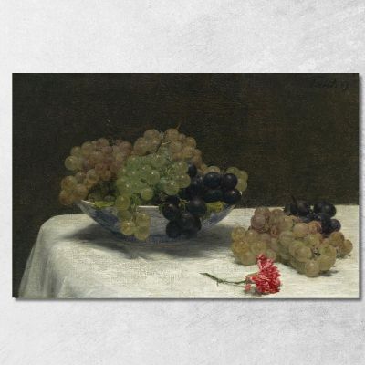 Natura Morta Con Uva E Garofano Henri Fantin-Latour hft104 quadro stampa su tela