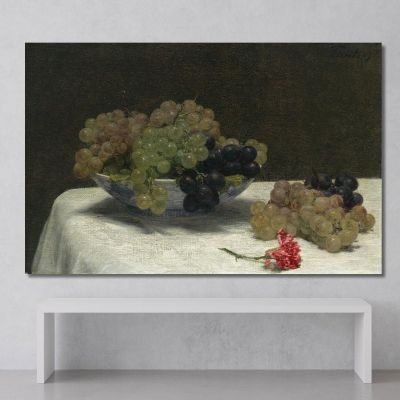 Natura Morta Con Uva E Garofano Henri Fantin-Latour hft104 quadro stampa su tela