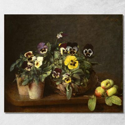 Natura Morta Con Viole Del Pensiero 2 Henri Fantin-Latour hft106 quadro stampa su tela