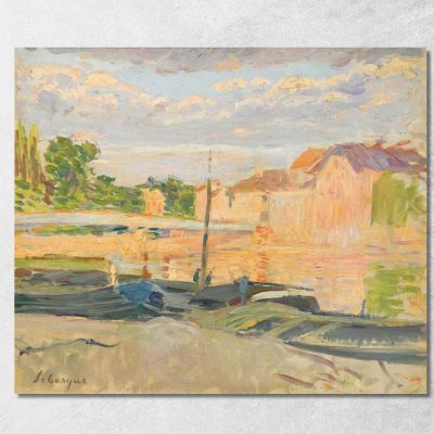Chiatte Sulle Rive Della Marna Henri Lebasque hlb65 quadro stampa su tela