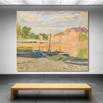 Chiatte Sulle Rive Della Marna Henri Lebasque hlb65 quadro stampa su tela