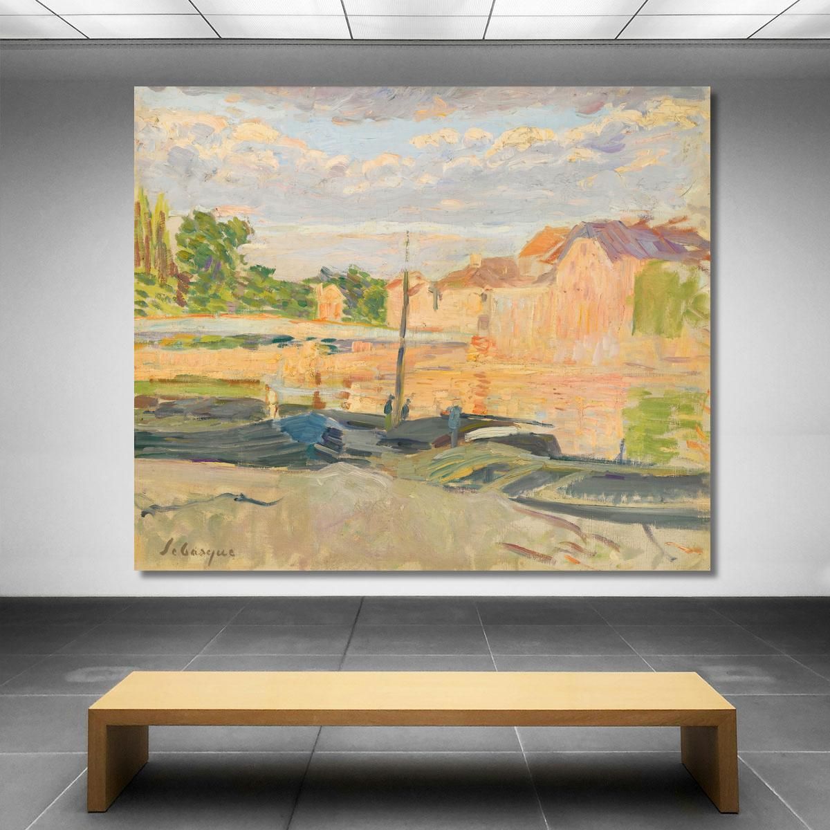 Chiatte Sulle Rive Della Marna Henri Lebasque hlb65 quadro stampa su tela