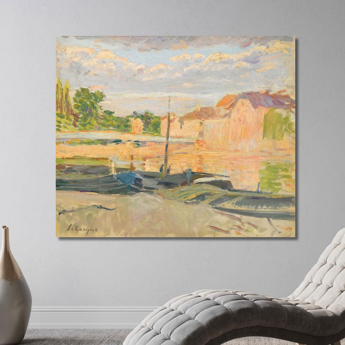 Chiatte Sulle Rive Della Marna Henri Lebasque hlb65 quadro stampa su tela