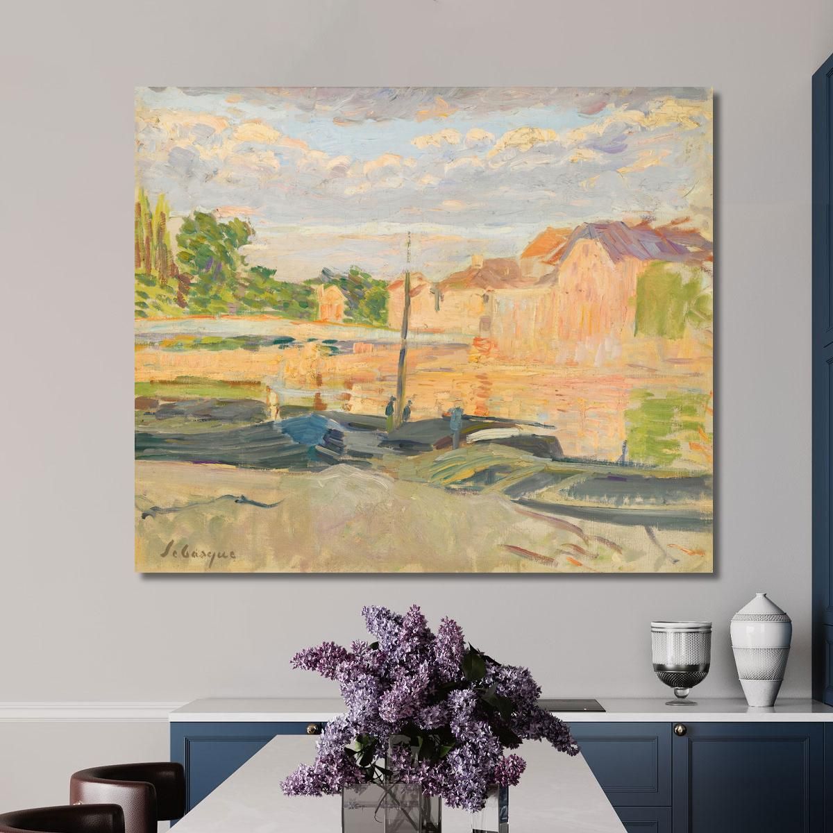 Chiatte Sulle Rive Della Marna Henri Lebasque hlb65 quadro stampa su tela