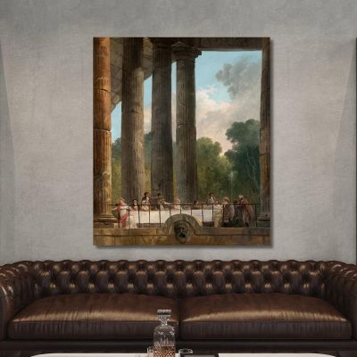 A Banquet In The Ruins Of A&nbsp;Temple Hubert Robert, hrb1 canvas print