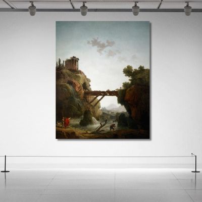 Fantastica Vista Di Tivoli Hubert Robert hrb35 quadro stampa su tela