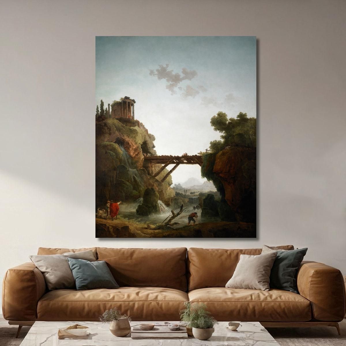 Fantastica Vista Di Tivoli Hubert Robert hrb35 quadro stampa su tela