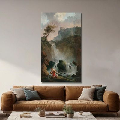 A Cascata Hubert Robert, hrb47 quadro stampa su tela