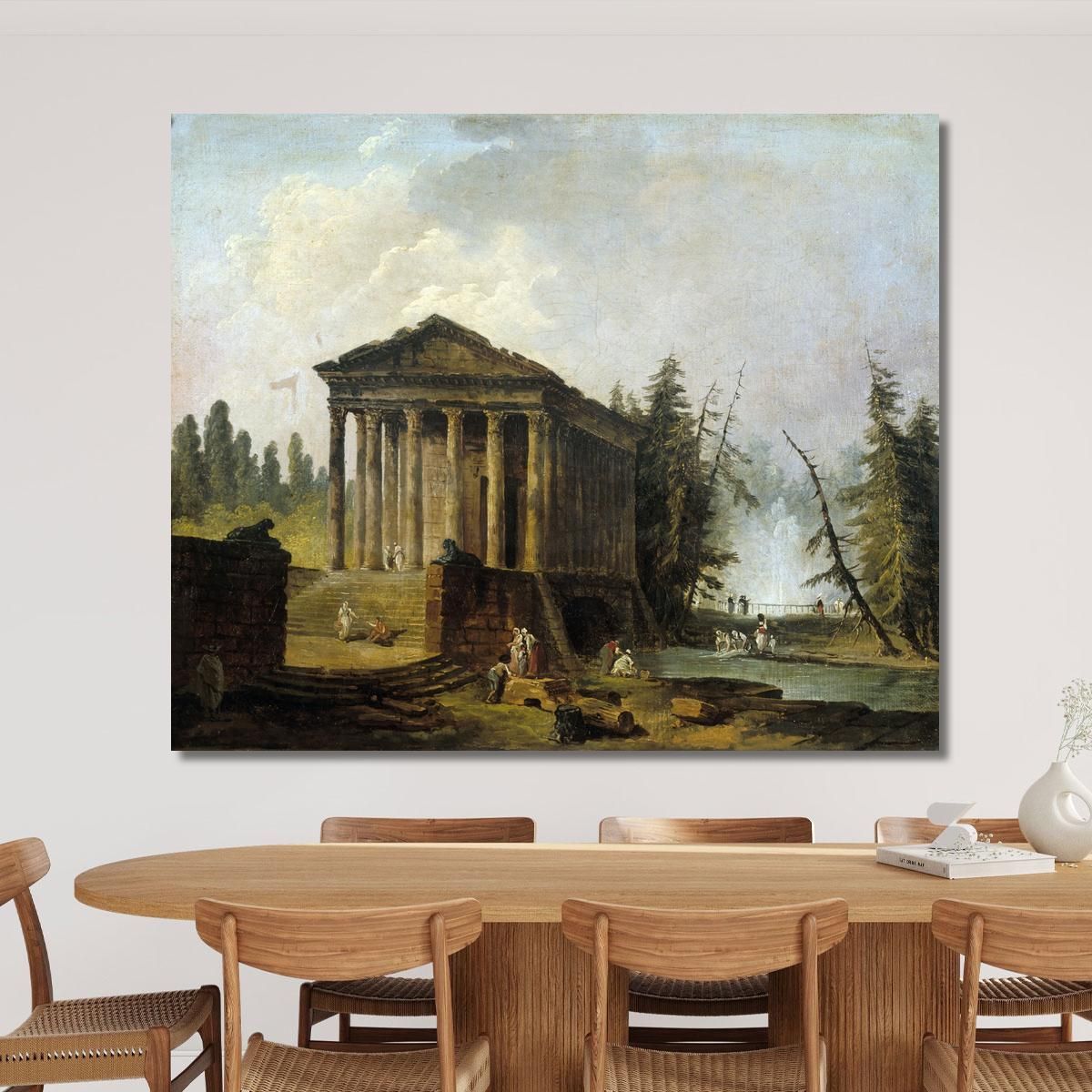 L'Antico Tempio Hubert Robert hrb68 quadro stampa su tela