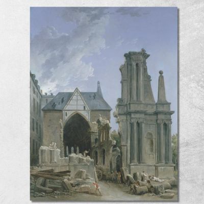 La Chiesa Dei Foglianti In Demolizione Hubert Robert hrb73 quadro stampa su tela