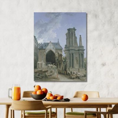 La Chiesa Dei Foglianti In Demolizione Hubert Robert hrb73 quadro stampa su tela