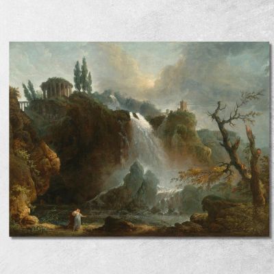 Le Cascate Di Tivoli Hubert Robert hrb93 quadro stampa su tela