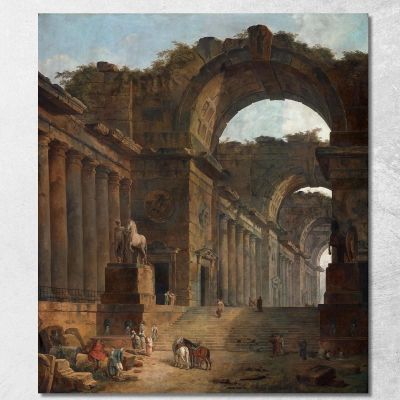 Le Fontane Hubert Robert hrb101 quadro stampa su tela
