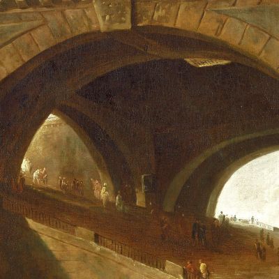 Il Ponte Vecchio Hubert Robert hrb107 quadro stampa su tela