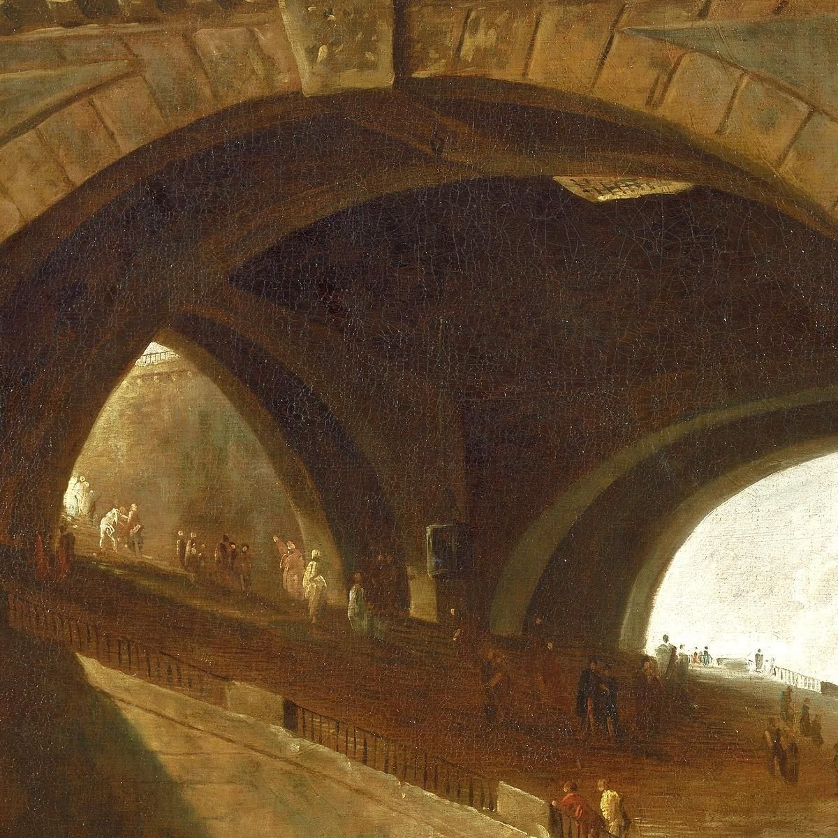 Il Ponte Vecchio Hubert Robert hrb107 quadro stampa su tela