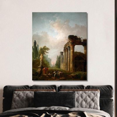 La Rovina Hubert Robert hrb112 quadro stampa su tela