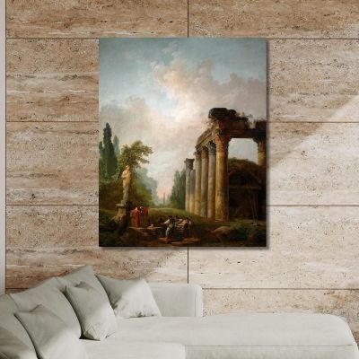 La Rovina Hubert Robert hrb112 quadro stampa su tela