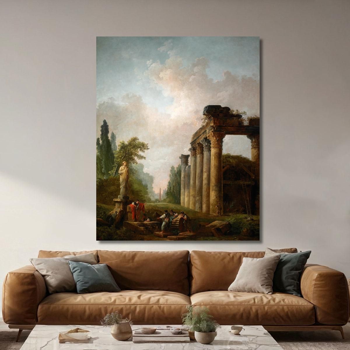 La Rovina Hubert Robert hrb112 quadro stampa su tela