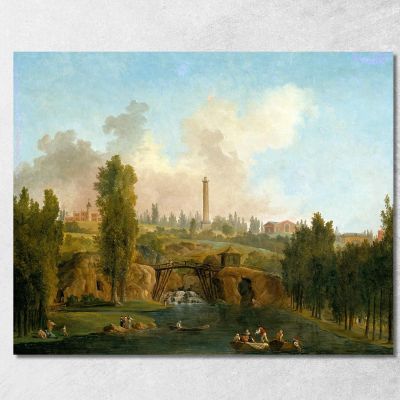 Vista Del Parco Di Méréville Hubert Robert hrb123 quadro stampa su tela