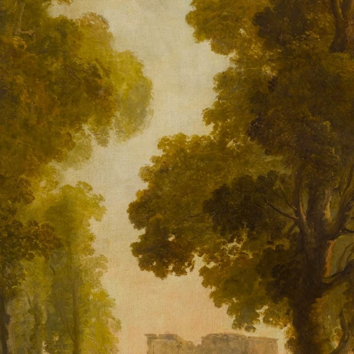 Lavandaie In Un Paesaggio Con Un Gruppo Di Pastori Davanti A Un Viale Di Alberi Hubert Robert hrb131 quadro stampa su tela