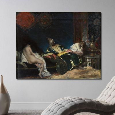 La Concubina Serba Jean-Joseph-Benjamin Constant jjb25 quadro stampa su tela