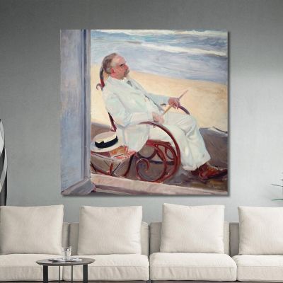 Antonio García À La Plage Joaquín Sorolla, jsr6 tableau impression sur toile