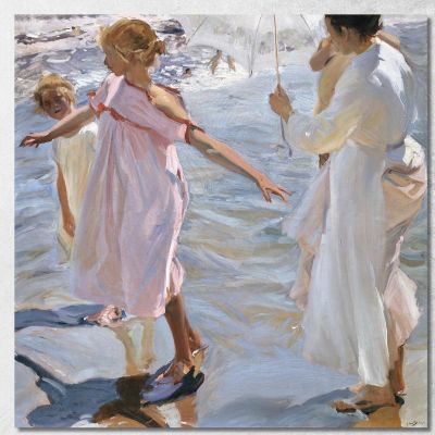 Tempo Per Un Bagno A Valencia Joaquín Sorolla jsr114 quadro stampa su tela