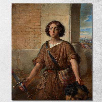 Davide Con La Testa Di Golia Johann Peter Krafft jpk10 quadro stampa su tela
