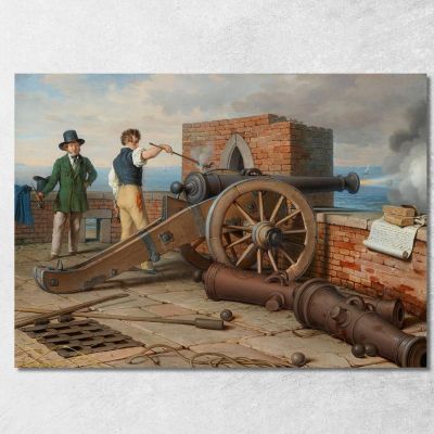 Gli Amici Artisti Sparano Un Colpo Di Cannone Contro La Fortezza Johann Peter Krafft jpk38 quadro stampa su tela