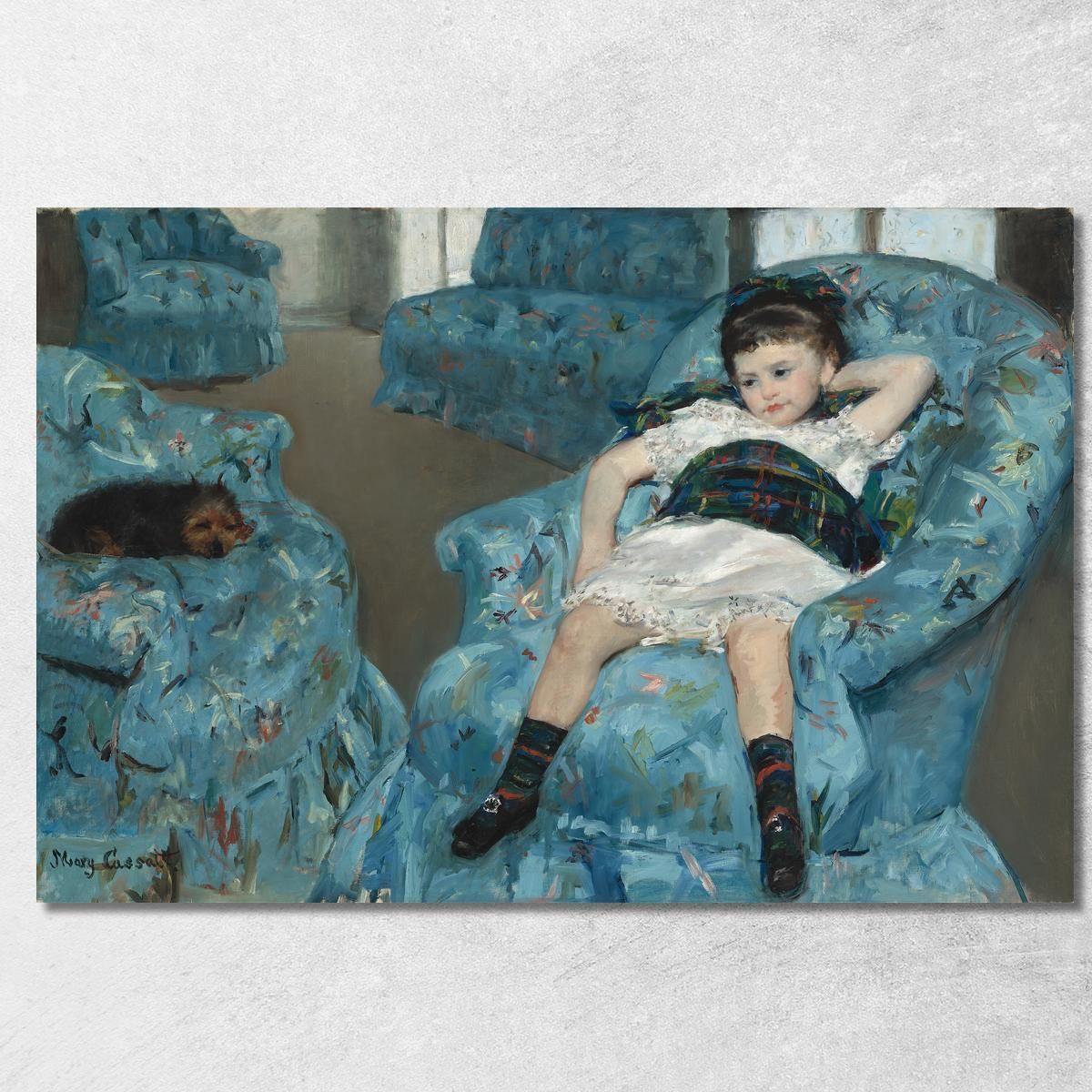 Little Girl In A Blue Armchair Mary Cassatt canvas print