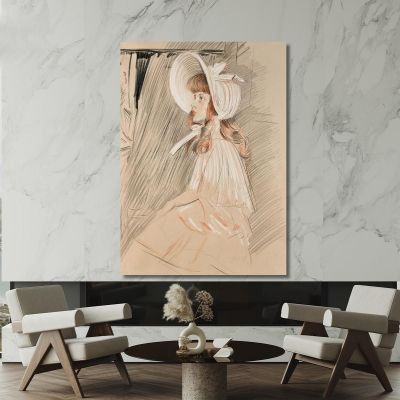 Bambina Che Osserva In Su Paul César Helleu pch8 quadro stampa su tela Bambina Che Osserva In Su Paul César Helleu pch8 quadro stampa su tela