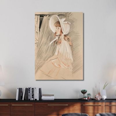 Bambina Che Osserva In Su Paul César Helleu pch8 quadro stampa su tela Bambina Che Osserva In Su Paul César Helleu pch8 quadro stampa su tela