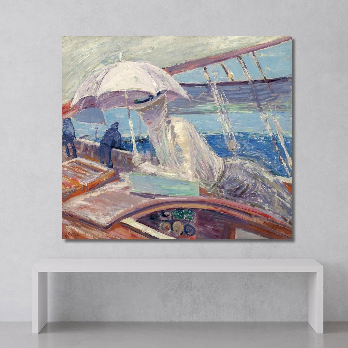 La Signora Helleu A Bordo Dello Yacht Bird Paul César Helleu pch22 quadro stampa su tela