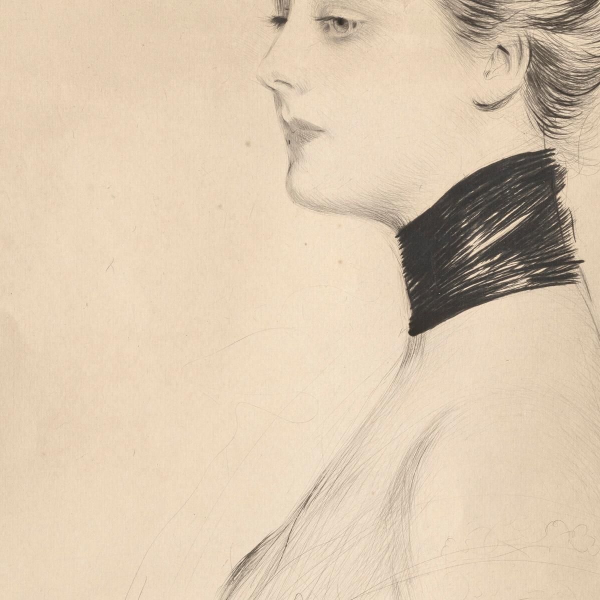 Retrato De Mujer Con Gargantilla Negra Paul César Helleu cuadro en lienzo, image size:1200x1200
