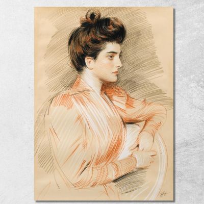 Ritratto Di Profilo Di Elisabeth Van Biema Paul César Helleu pch53 quadro stampa su tela Ritratto Di Profilo Di Elisabeth Van Biema Paul César Helleu pch53 quadro stampa su tela