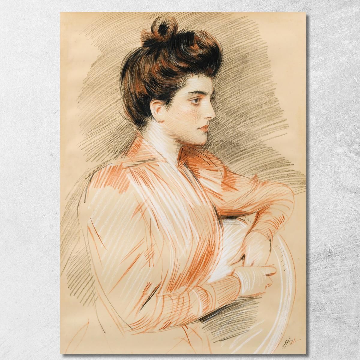 Ritratto Di Profilo Di Elisabeth Van Biema Paul César Helleu pch53 quadro stampa su tela Ritratto Di Profilo Di Elisabeth Van Biema Paul César Helleu pch53 quadro stampa su tela