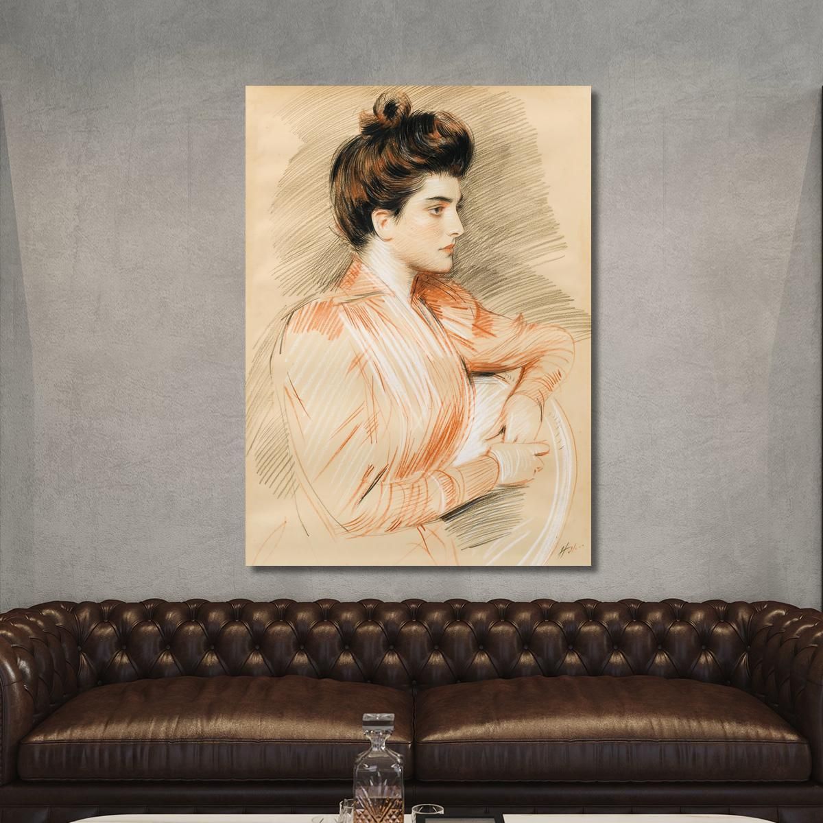 Ritratto Di Profilo Di Elisabeth Van Biema Paul César Helleu pch53 quadro stampa su tela