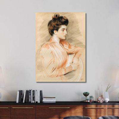Ritratto Di Profilo Di Elisabeth Van Biema Paul César Helleu pch53 quadro stampa su tela Ritratto Di Profilo Di Elisabeth Van Biema Paul César Helleu pch53 quadro stampa su tela