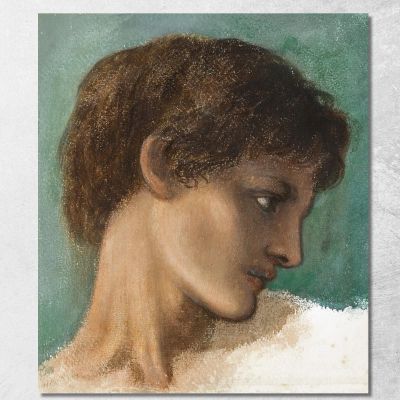 Testa Di Un Giovane Uomo Sir Edward Coley Burne-Jones ecb26 quadro stampa su tela