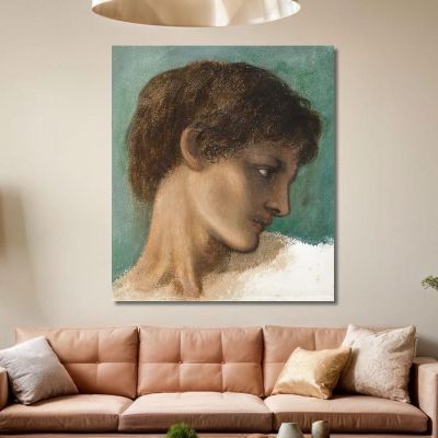 Tête D'Un Jeune Homme Sir Edward Coley Burne-Jones, ecb26 tableau impression sur toile