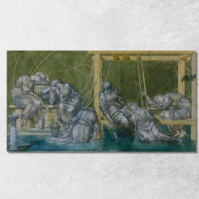 La Corte Del Giardino Sir Edward Coley Burne-Jones ecb84 quadro stampa su tela