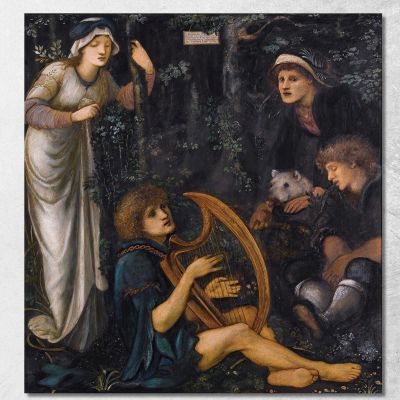 La Follia Di Sir Tristram Sir Edward Coley Burne-Jones ecb89 quadro stampa su tela