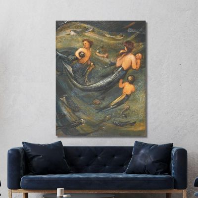 The Mermaid Family Sir Edward Coley Burne-Jones, ecb91 canvas print