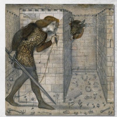 Teseo E Il Minotauro Nel Labirinto Sir Edward Coley Burne-Jones ecb103 quadro stampa su tela