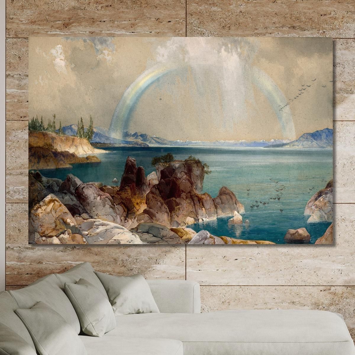 Il Braccio Meridionale Del Lago Yellowstone Parco Nazionale Di Yellowstone Territorio Del Wyoming Thomas Moran tmr74 quadro sta