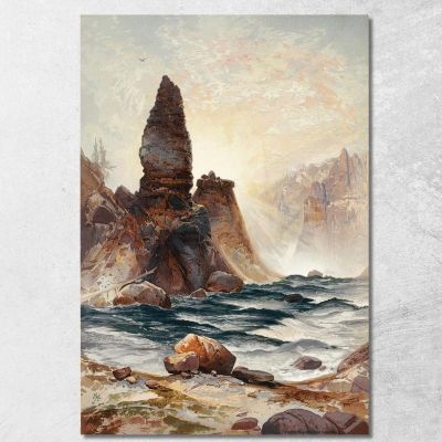 Le Torri Di Tower Falls Yellowstone Thomas Moran tmr75 quadro stampa su tela