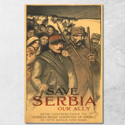 Salviamo La Serbia Nostro Alleato Théophile Alexandre Steinlen tas45 quadro stampa su tela