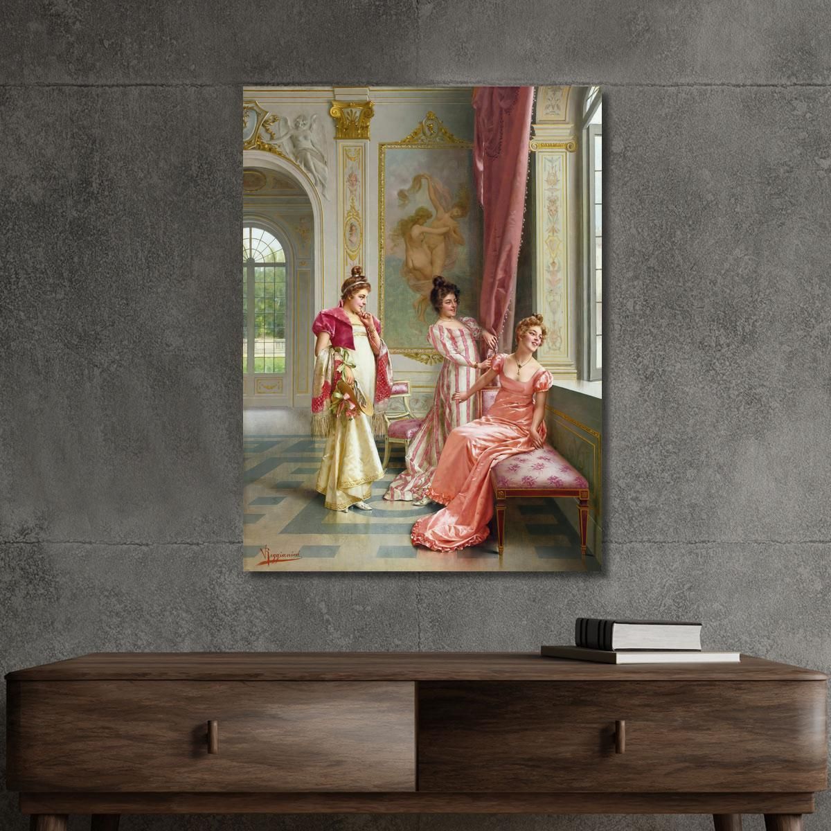 Le Coquettes - Avventura Vittorio Reggianini vrg17 quadro stampa su tela