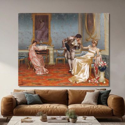 Il Corteggiatore Vittorio Reggianini vrg26 quadro stampa su tela