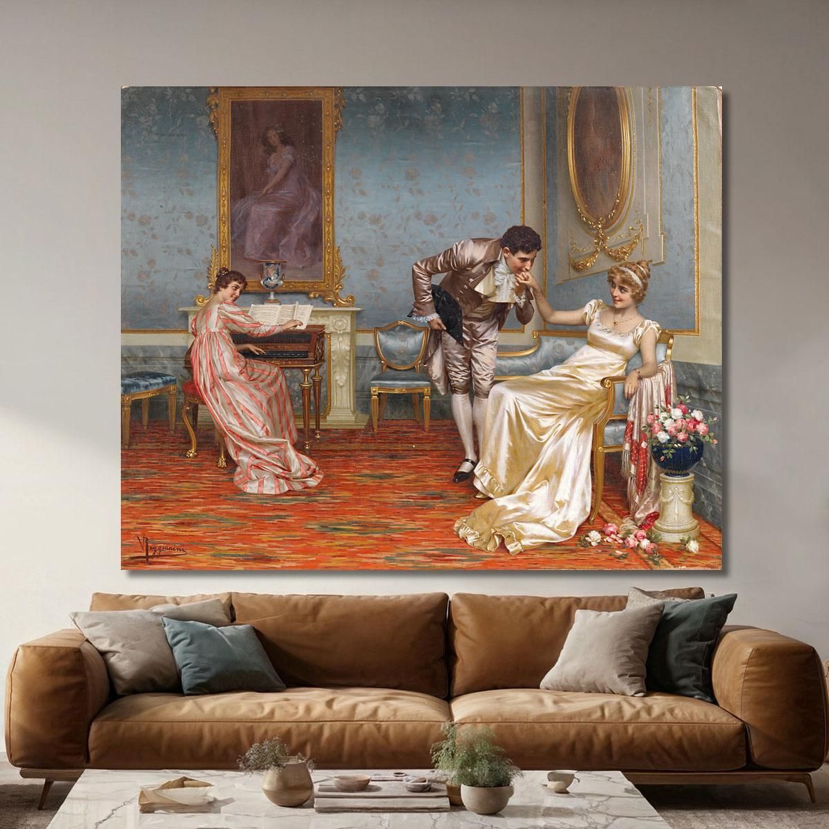 Il Corteggiatore Vittorio Reggianini vrg26 quadro stampa su tela